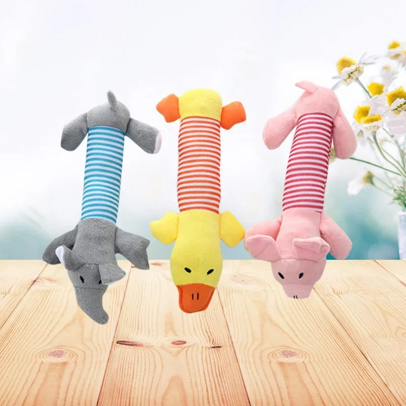 Molar Dog Toy Plush Supplies Fit For All Puppy Pet Squeak Chew Toy Funny Durable Chew Elephant Duck Pig Toy Pets Supplies Molar