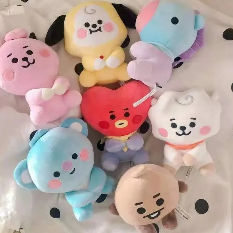 Bandai Bt21 New Mini Plush Doll Pendant Keychain Plushs Toy Bag Accessories Kawaii Anime Cute Cartoon Key Chains Birthday Gifts