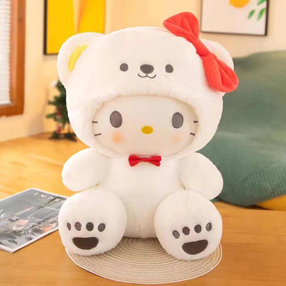 kawaii Sanrio Plushies Toy Hello Kitty Cinnamonroll Pochacco Kuromi Plush Doll Cos Bear Cute Toys Children Birthday Gifts