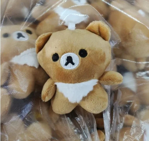 New Kawaii Cartoon Rilakkuma Plush Doll Pendant Keychain Backpack Decoration Couple Cute Children Toys Christmas Gift For Girls