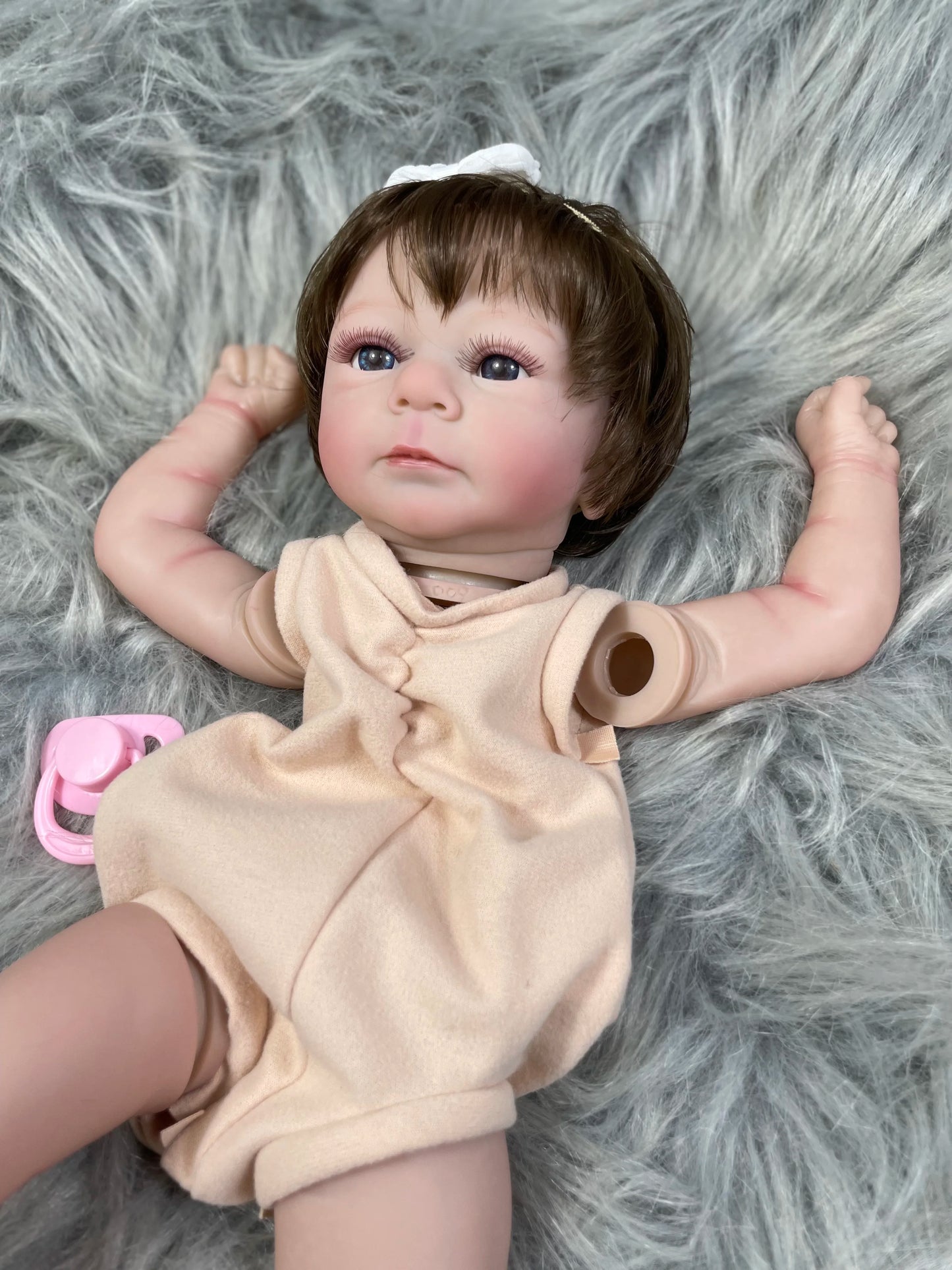 19 Inch Painted Reborn Doll Kit Felicia With Hair and Eyelashes 3D Skin Visible Veins Doll Mold Parts With Cloth Body