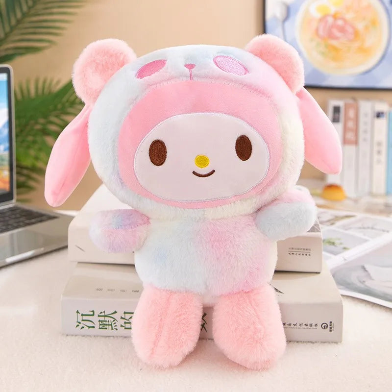 Kawaii Sanrio 25CM Plush Dolls Kuromi Hello Kitty Melody Cinnamoroll Plush Soft Stuffed Animals Dolls Plushie Pillow Xmas Gifts