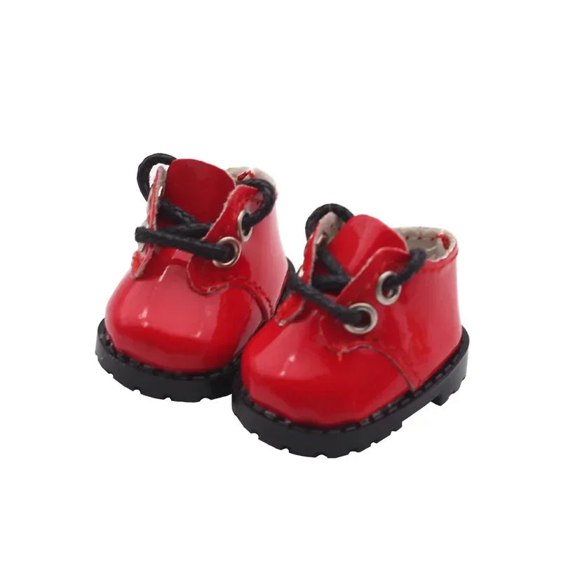 For BabyThree V3/17cm Labubu doll mini shiny leather shoes DIY makeup shoe toy 3.8 * 3 * 2.4cm no doll