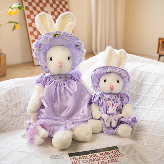 25/40cm Lovely Teddy Bear Bunny Wearing NightdressPlush Toys Stuffed Dolls For Baby Girls Children Girl Birthday Xmas Present