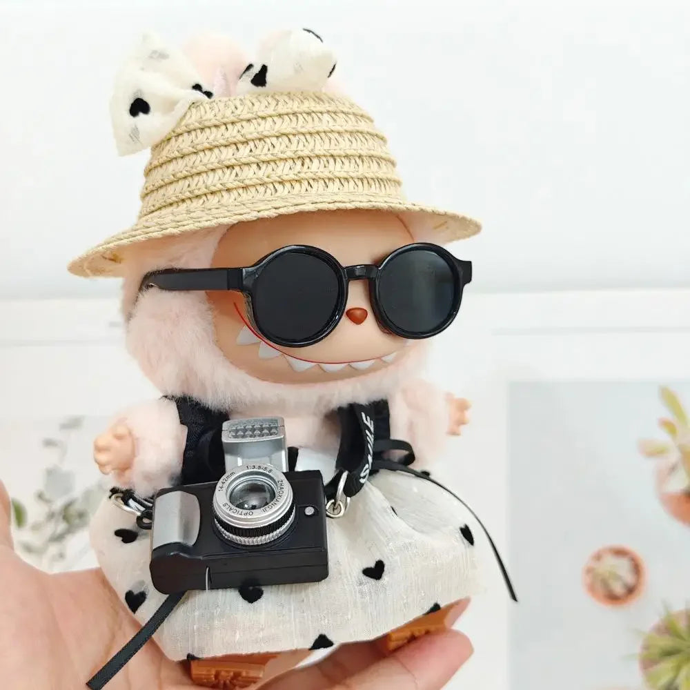 17cm Mini Plush Doll'S Clothes Outfit Accessories For Korea Kpop Exo Labubu Idol V1 V2 Love bow strap skirt set Clothing Gift