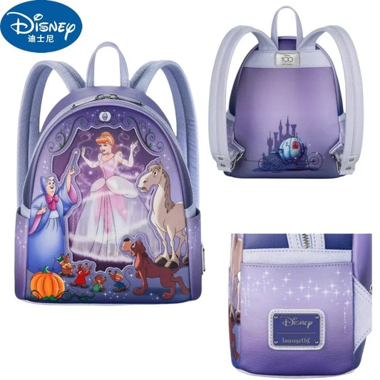 2024 New Hot Spot Disney Loungefly Cinderella Mini Backpack Cute Children'S Backpack Outdoor Leisure Backpack Girl Gift