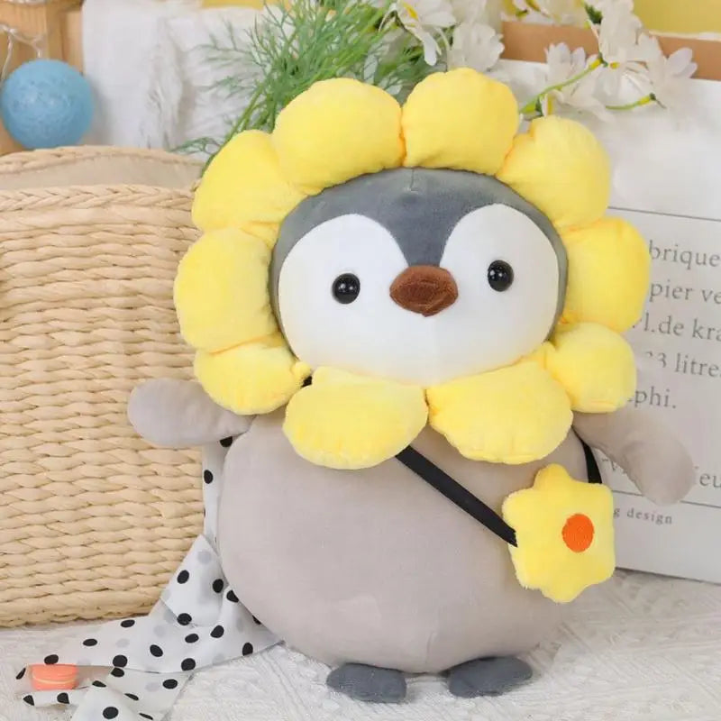 Stuffed Penguin Doll Toy Panda/sunflower/capybara Clothing Penguin Dolls Animal Plushie Penguin Figure Sleeping Hugging Pillow