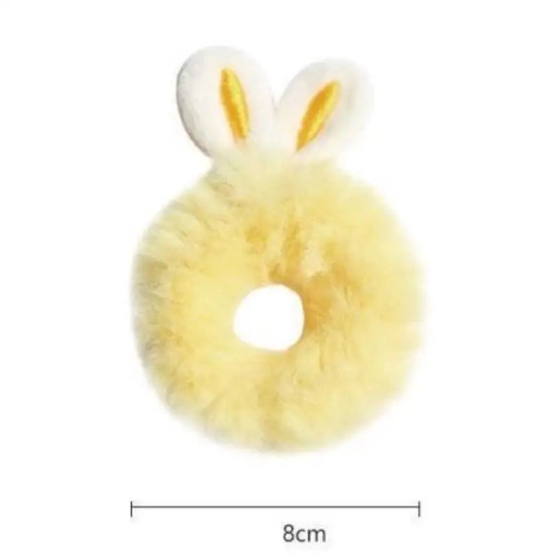 4 Pc Cute Plush Rabbit Ears Scrunchies Hair Ties Fluffy Ponytail Holder Hair Elastics Scrunchy Spiral Hair Ring Hair Accessory