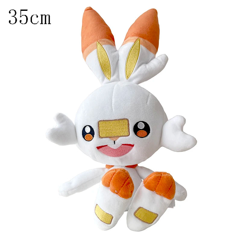 Big Size 68cm Sleeping Scorbunny Plush Toys Pokemon Cinderace Plushies Stuffed Doll Cartoon Rabbit Xmas Present For Kids Gift