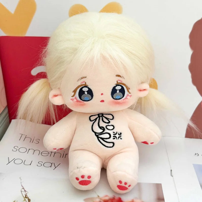 20cm Cute Plush Cotton Idol Doll With Clothes Stuffed Super Star Figure Dolls No Attribute Fat Body Doll Can Change Clothes Gift