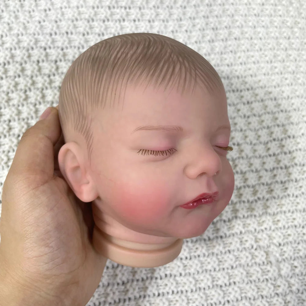 19Inch Already Painted Reborn Doll Parts Sam Lifelike Baby 3D Painted Skin with Visible Veins Handmade Mold Cloth Body Included