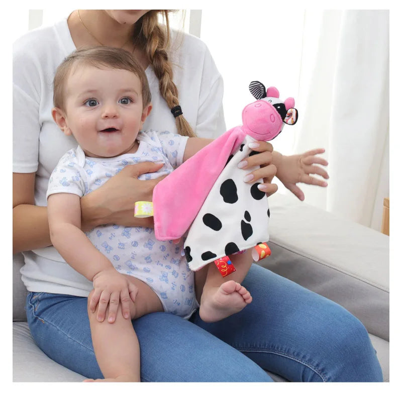 New Soft Appease Towel Baby Rattle Animals Toys Soothe Reassure Sleeping Blankie Towel Lathe Hanging Educational Toddler Toys