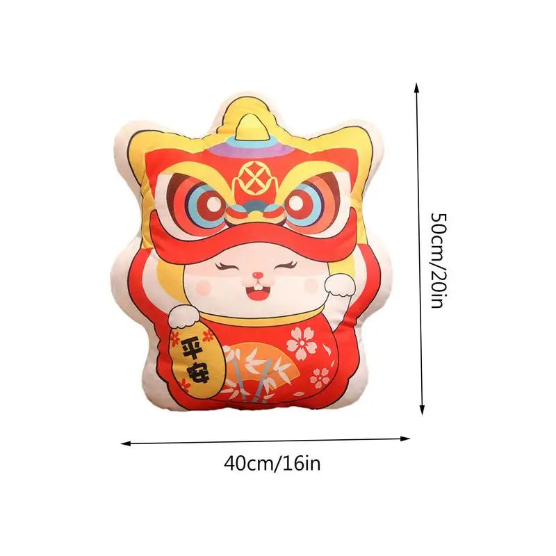 Zodiac Rabbit Pillow Chinese New Year Bunny Doll Stuffed Animal Pillow Mascot Rabbit Pillow Cute Bunny Mascot Toy Rabbit Doll