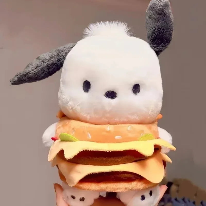 New Hot Kawaii Pochacco Hamburger Plush Doll Bag Clothes Crossbody Bag Toys Anime Cartoon Toys For Cute Dolls Christmas Gift