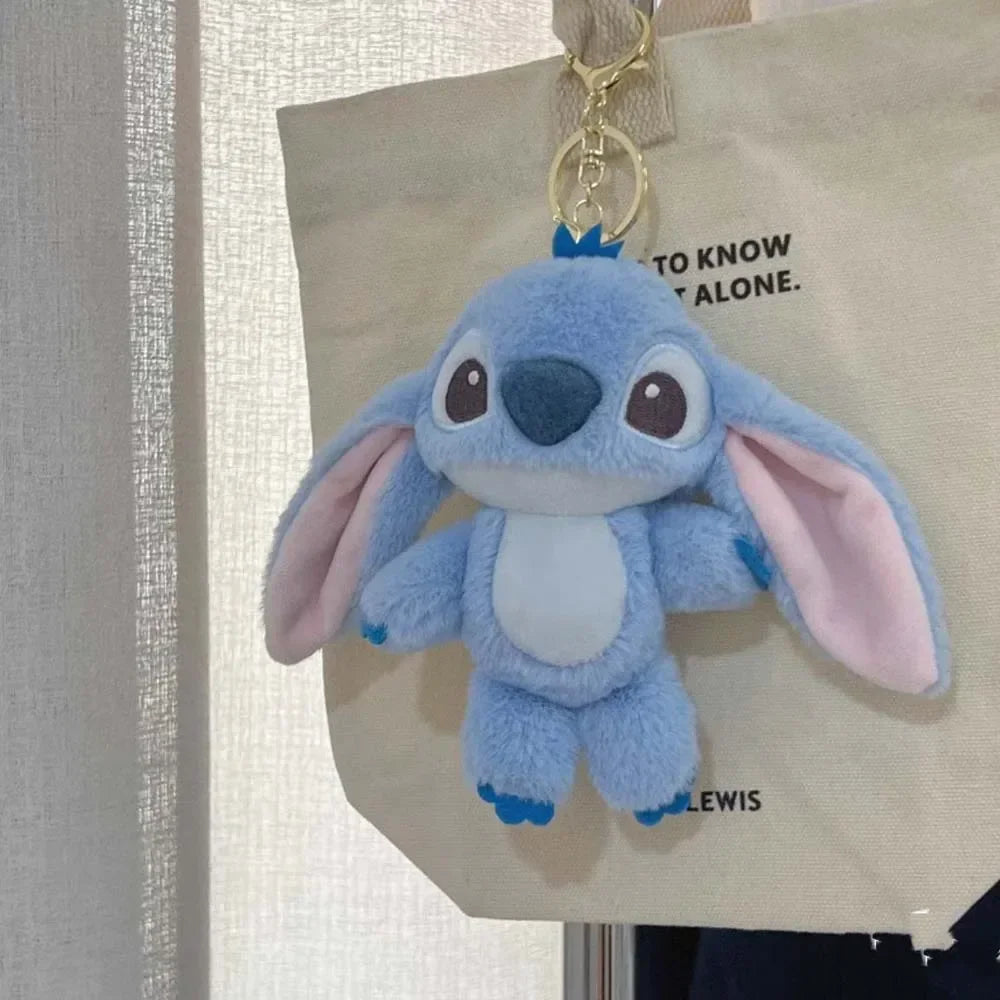 16cm Disney Stitch Doll Keychain Plush Toy Backpack Pendant  Anime Lilo & Stitch Girl's Toy Soft Stuffed Doll Birthday Gift