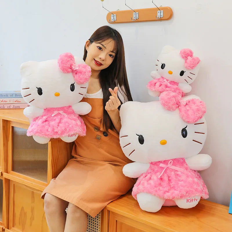 30cm New Sanrio Plushies KT Cat Dolls Cute Kitty Cat Plush Toys Gifts Girlfriend's Birthday Gift Room Decoration Pillow