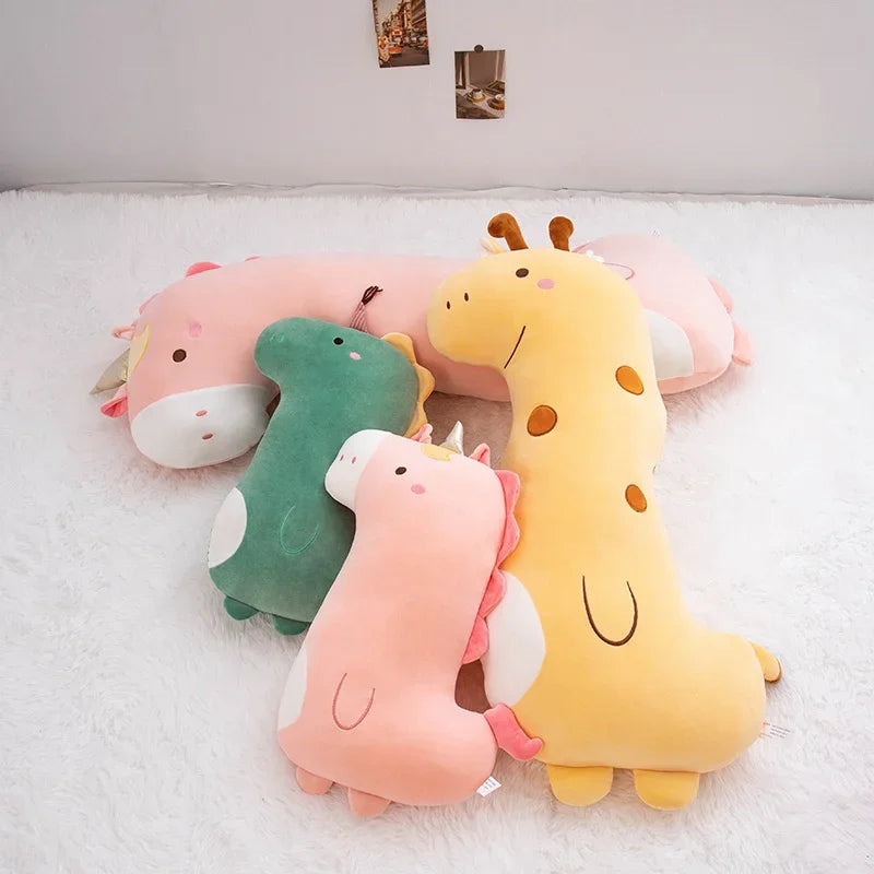 Cute Unicorn Dinosaur Giraffe Plush Pillow Stuffed Toys Cartoon Animal Sleeping Sofa Decoration Doll Birthday Gifts