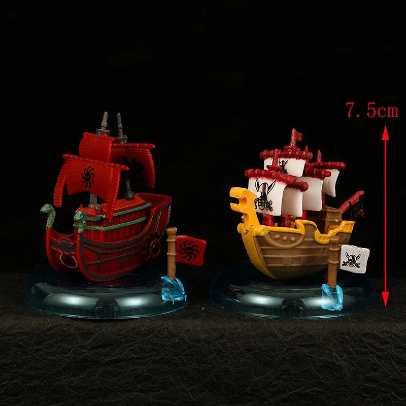 8pcs/set Anime One Piece Figure Luffy Zoro Sanji Mini Pirate Ship Action Figure PVC Model Doll Collection Toy Gift Kids