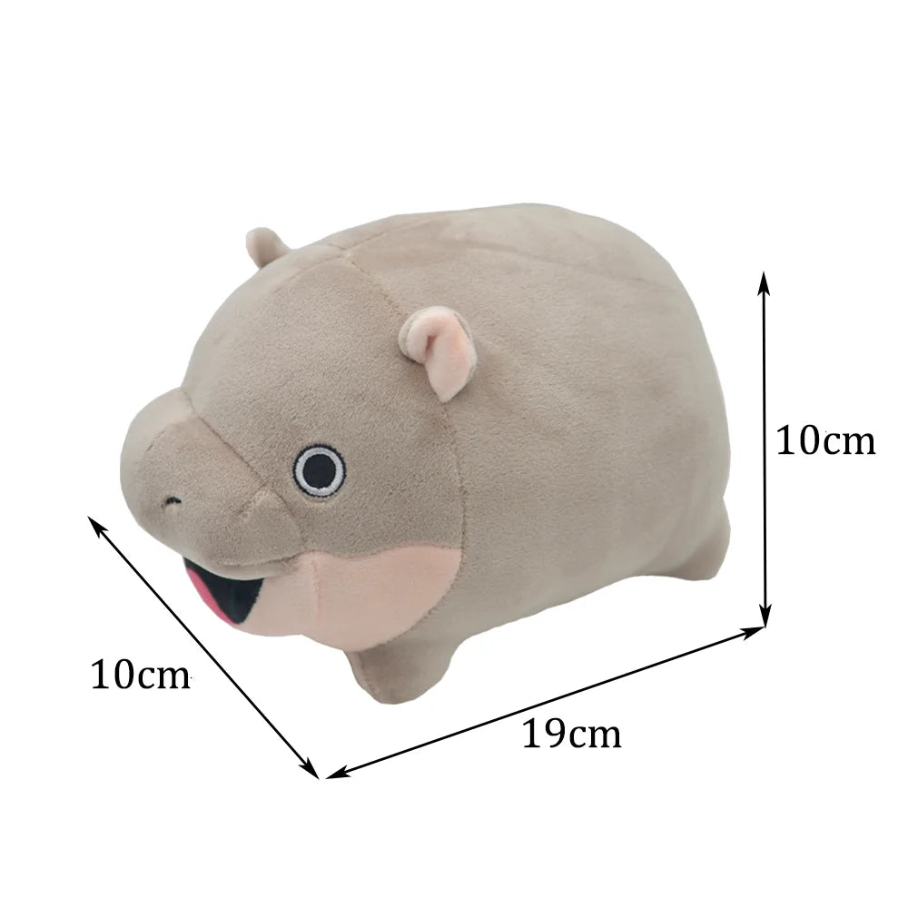 TreasuringU Hippos Moo Deng Plush Toys Cute Baby Hippopotamus Stuffed Pillow Christmas House Slippers Toy