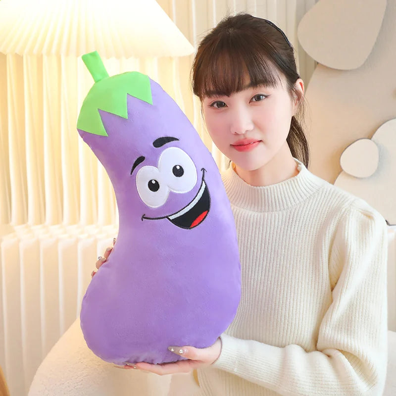 Simulation Big Eyes Garlic Chili Eggplant Plush Vegetables Toy  Soft Stuffed Plushie Doll Pillow Baby Kids Gift Decoration