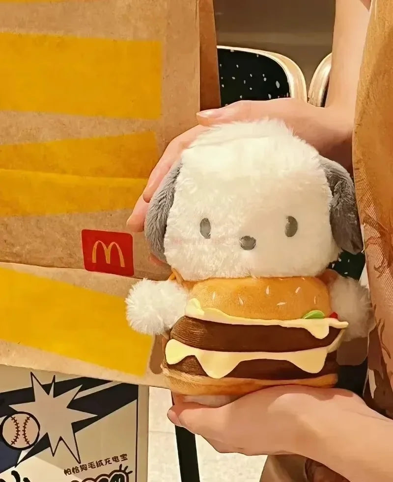 New Hot Kawaii Pochacco Hamburger Plush Doll Bag Clothes Crossbody Bag Toys Anime Cartoon Toys For Cute Dolls Christmas Gift