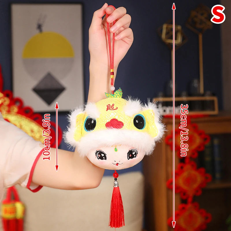 1PCS Chinese Style Festive Plush Lion Dance Tassel Pendant Luggage Hanging Decoration Bag Pendant Accessories