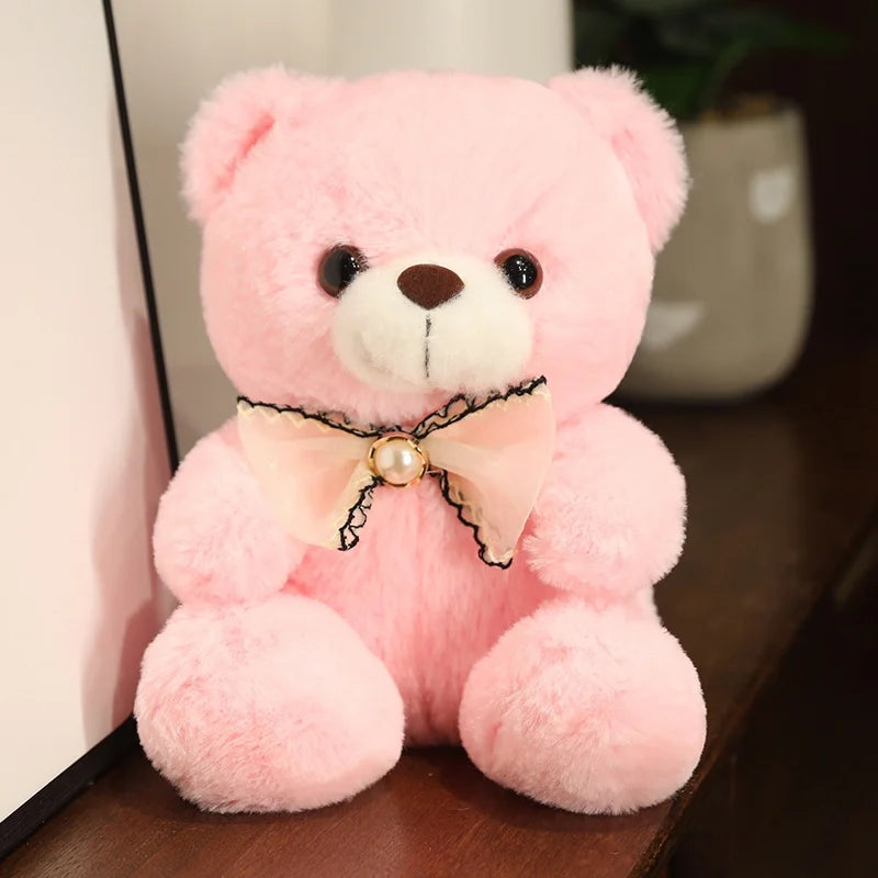 20Cm Nine Colour bow Bear Cute Bear Plush Toys Stuffed Cute Bear Doll Boys&Girls Appease Doll Kids Baby Birthday Gift