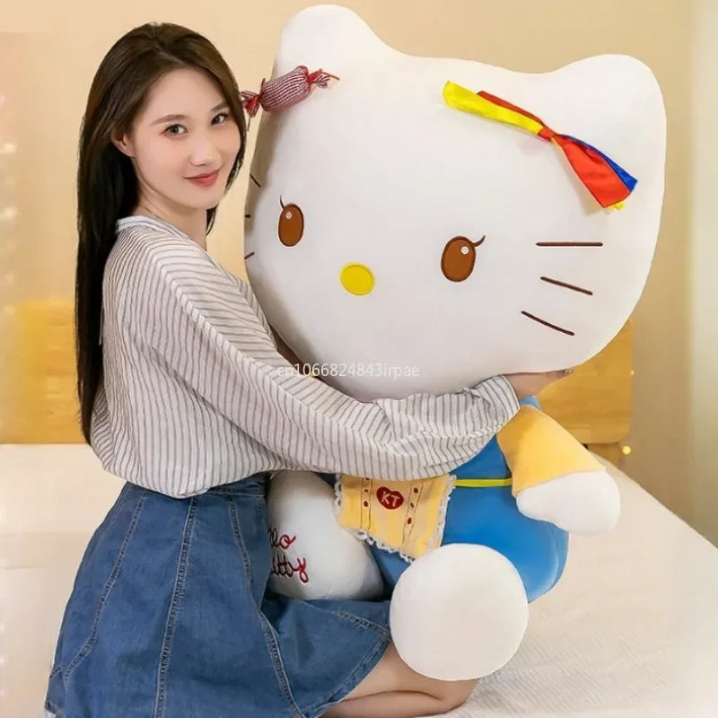 85cm Big Size Sanrio Hello Kitty Throw Pillow Stuffed Toys Anime Cat Plush Toys Plushie Kids Gifts Children Dolls for Girls Boys