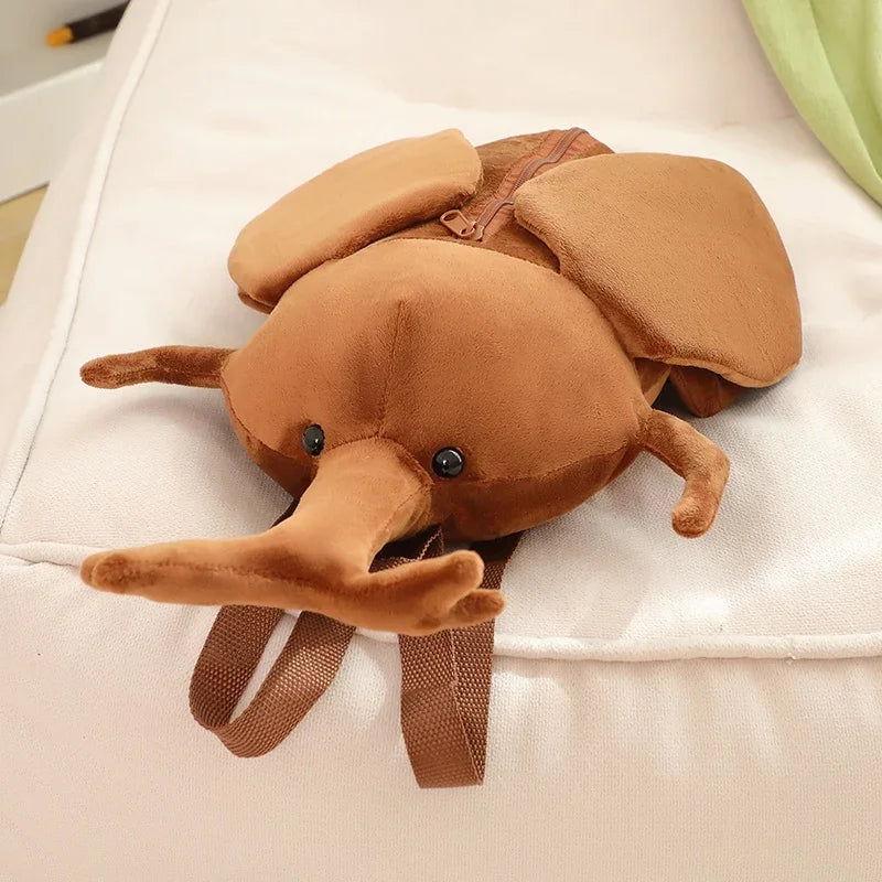 1pc 45*25CM Creative Simulation Insect Plush Backpack Toys Stuffed Cartoon Dolls Kawaii Beetle Pillow Birthday Gifts