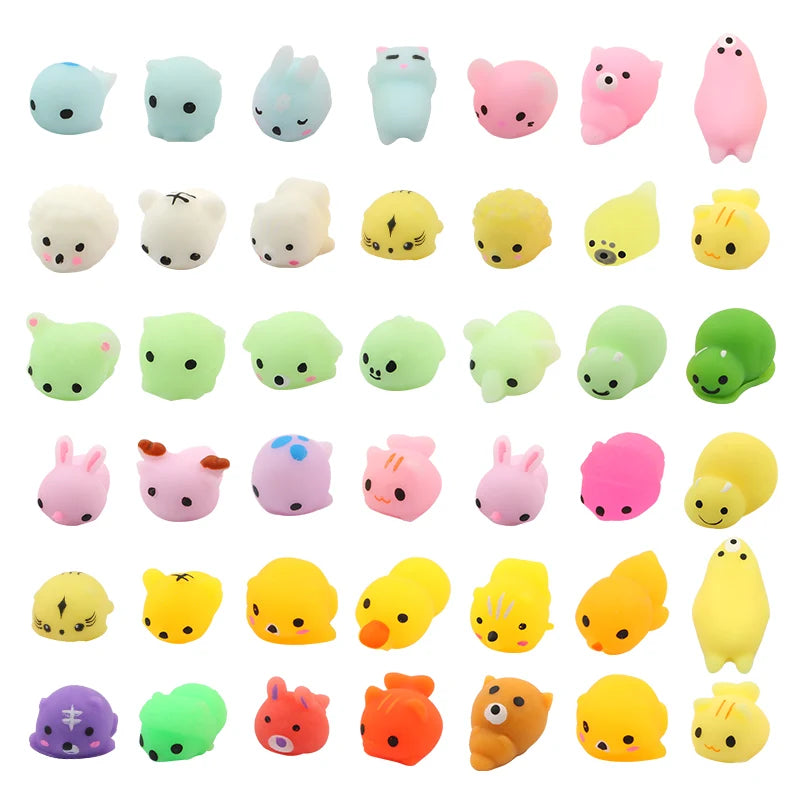 10-300Pcs Random Cute Animals Style Mochi Squishy Toys