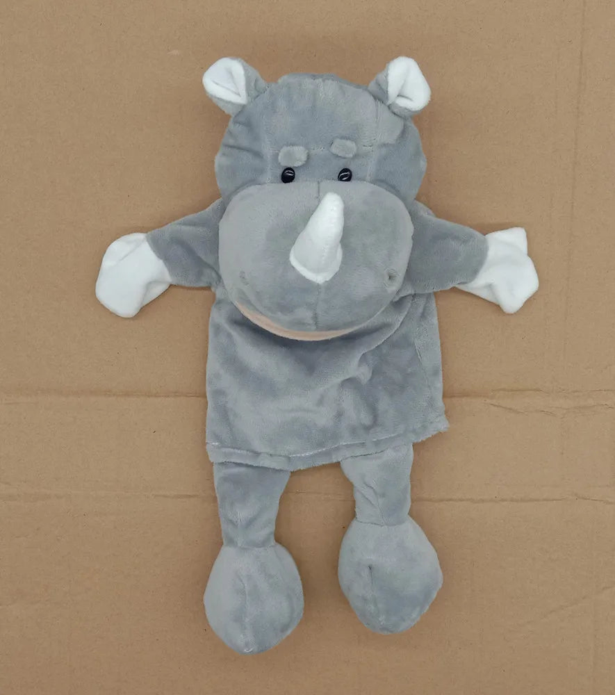 35cm Cartoon Animal Hand Puppet Parent-child Game Doll Lion Elephant Pig Appease Toys Birthday Gifts For Children