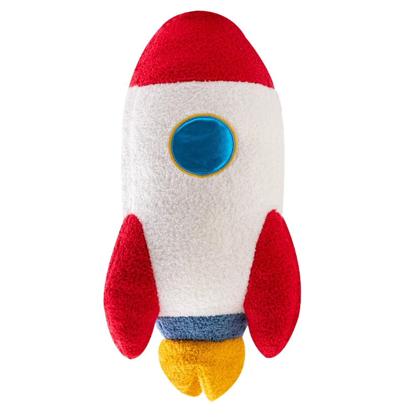 Cartoon Astronaut Spaceman Rocket Plane Plush Toys Spacecraft Simulation Space Series Stuffed Plush Doll Pillow Birthday Gifts