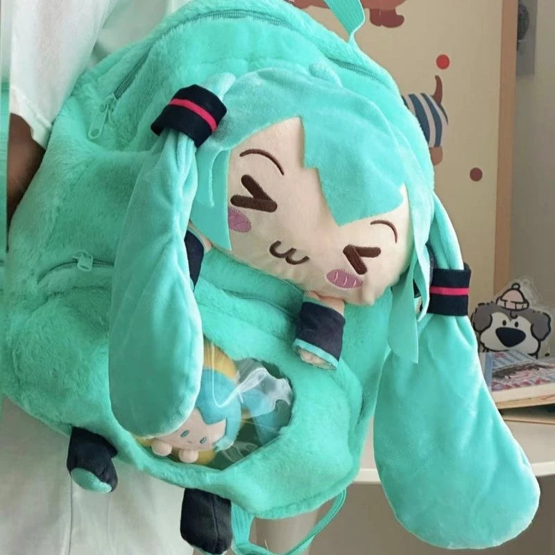 Hatsune Miku Surrounding Backpacks Cute Dolls Animation Movie Games Surrounding Birthday Gifts Wholesale Squinting Eyes Japan