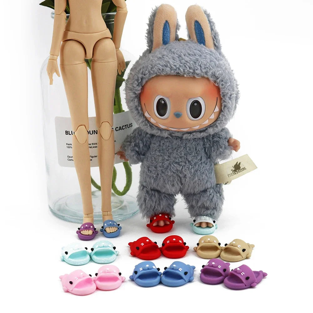 Mini Plush Doll'S Clothes Outfit Accessories For Korea Kpop Exo Labubu Idol T-shirt overalls slippers glasses Clothing Gift