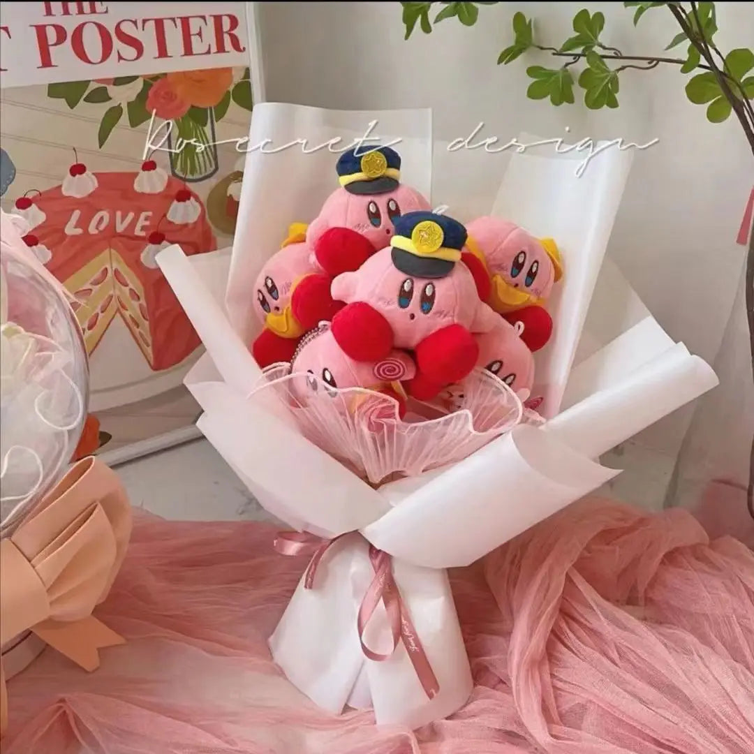 Anime Star Kirby Plush Bouquet Kawaii Cute Cartoon Plush Doll Toy Creative Valentine's Day Christmas Halloween Graduation Gifts