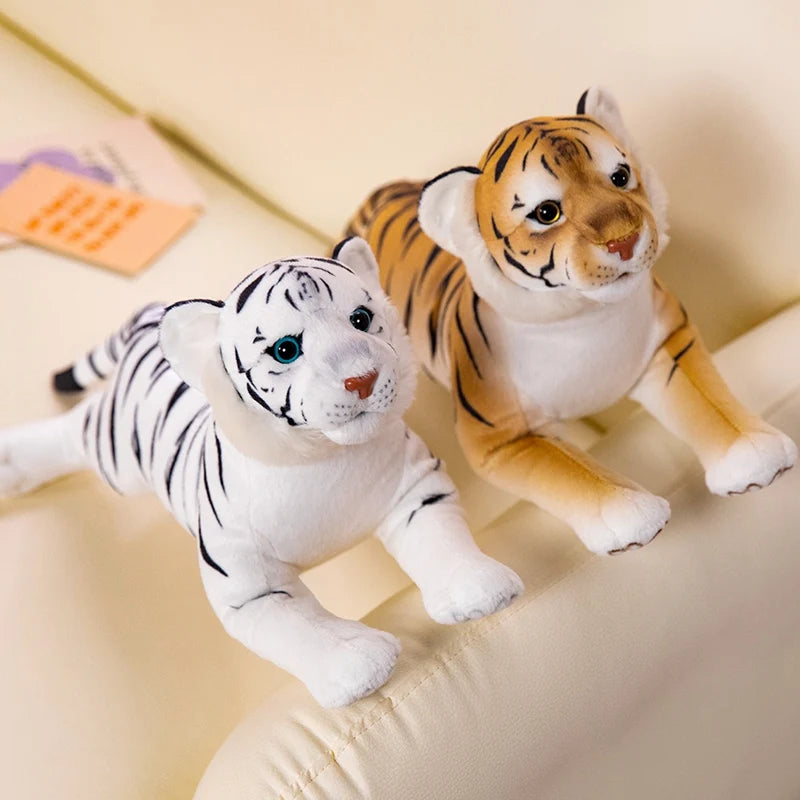 Simulation Ferocious Tiger Leopard Plush Toys Stuffed Cute Real Life Animals Dolls Soft Pillow Home Decoration Creative Gifts