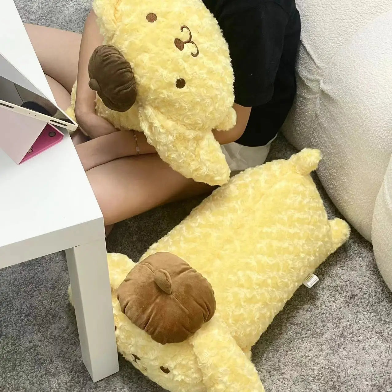 50cm Pom Pom Purin Plushies Cartoon Long Pillow Stuffed Anime Back Cushion Sofa Bed Japanese Style Dog Plush Toy Cuddly Gifts