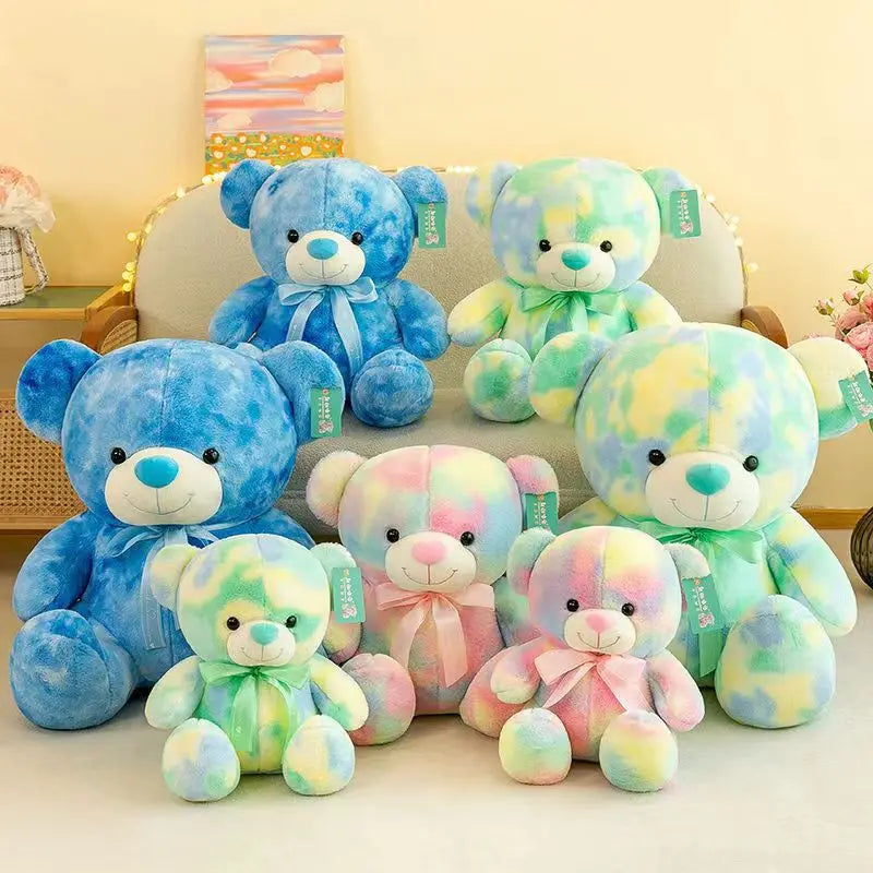 Disney Rainbow Bear Doll Cartoon Anime Cuddly Bear Plush Toys Sleep With The Sitting Models Rag Dolls Children Birthday Gift Toy