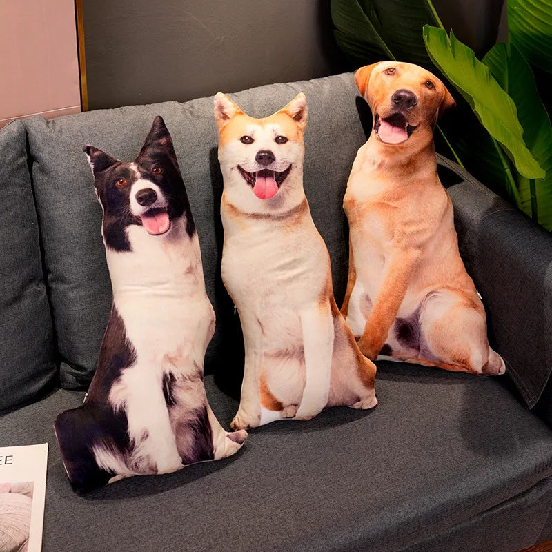 1pc 3D Simulation Dog Plush Stuffed Soft Pillow Lifelike Shiba Inu Corgi Bulldog Sofa Bedroom Cushion Toys Home Decor