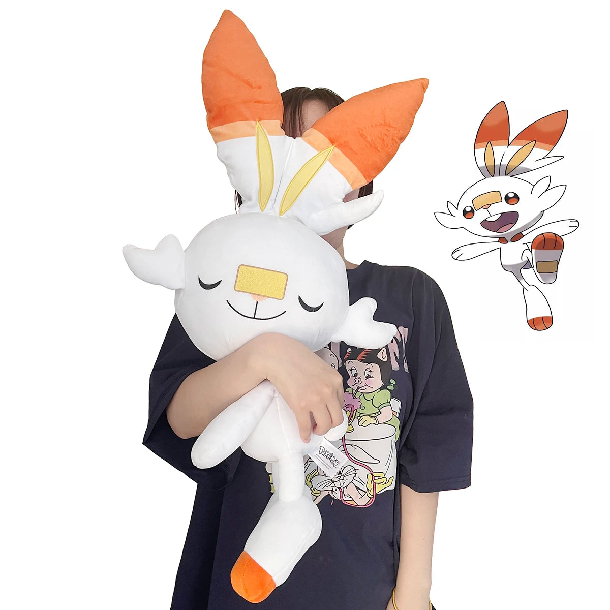 Big Size Sleeping Pokemon Scorbunny Plush Toys Raboot Stuffed Doll Yamper Sobble Plush Cinderace Plushies Xmas Gift