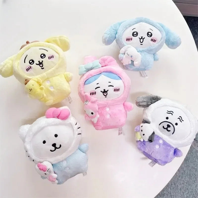 Self Deprecating Bear Chikawas Usagis Sanrio My Melody Cinnamoroll Branded Plush Doll Bag Pendant Anime Kawaii Cartoon Gift