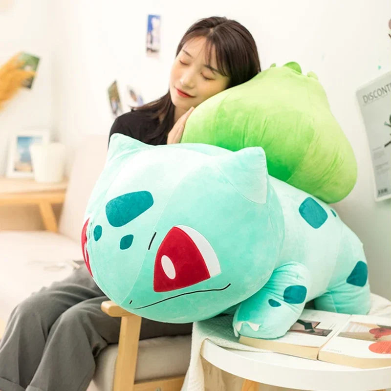 Big Size Bulbasaur Stuffed Doll Toy Cute Elf Pokemon Plush Kawaii Pikachu Doll Pillow Gifts For Children Christmas Baby Gift