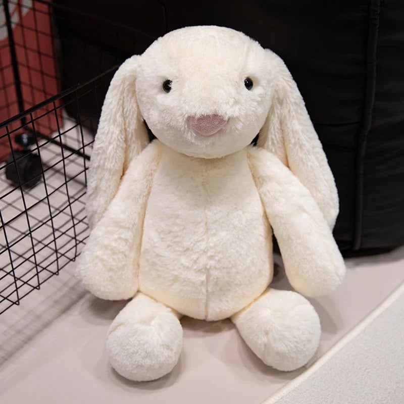 20-45cm Kawaii Long Ears Rabbit Plush Doll Appease Pillow Gray White Brown Healing Rabbit Plushies Toy For Girls Birthday Gift