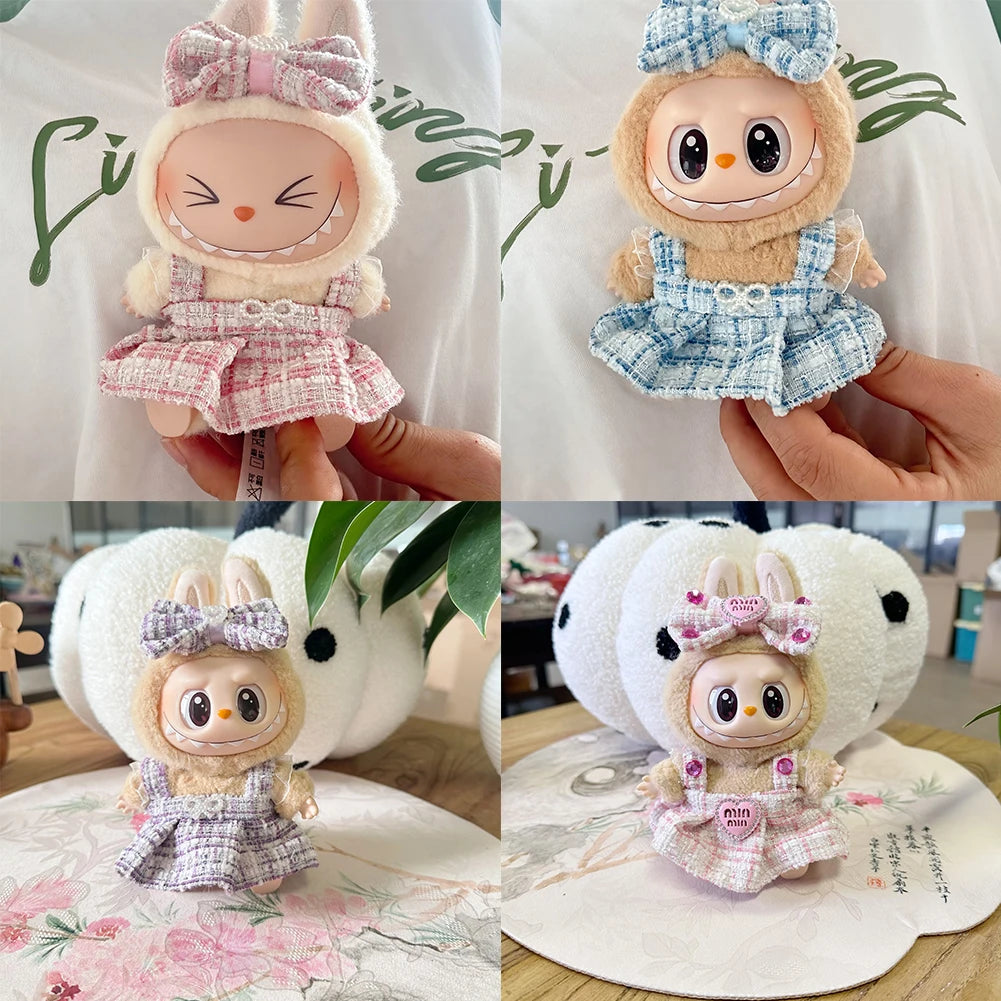 For labubu sitting party Hoodies Dolls Accessories Cute Decoration Little Cloths for labubu outfit