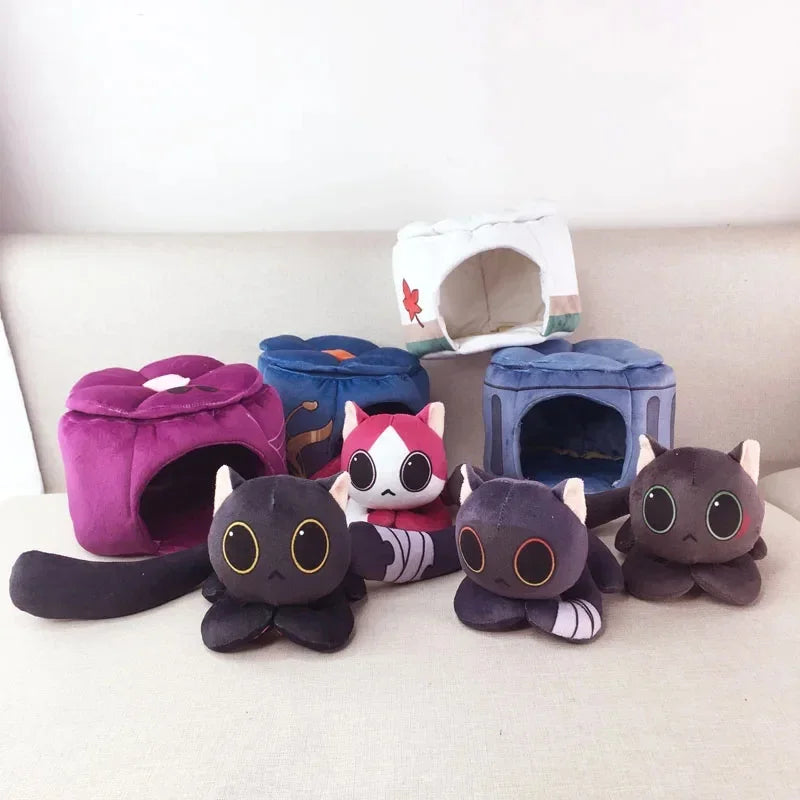 Game Cartoon Honkai: Star Rail Cute Cat Cake Glutinous Rice Ball Cosplay Danheng Kafka Blade Cotton Doll Plush Pillow Can Open