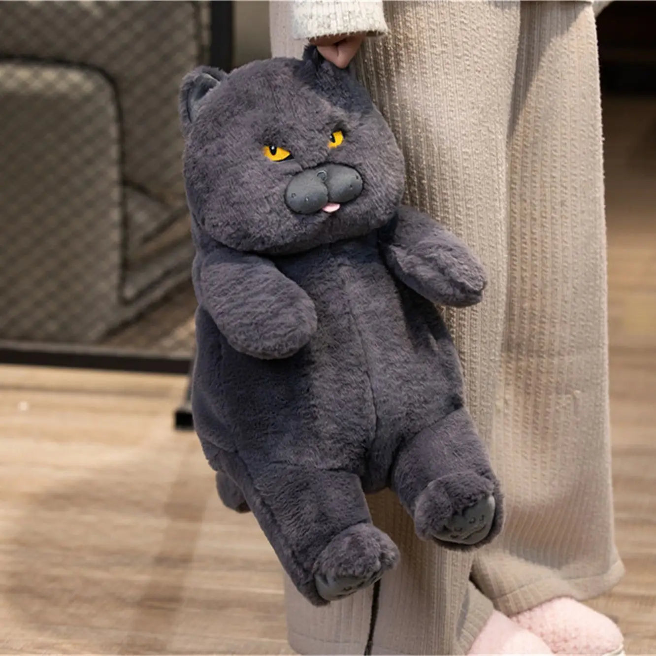 30/45/60cm Lovely Chubby Plush British Shorthair Cat Toys Soft Stuffed Animal Cat Dolls Kids Sleeping Cushion Nice Birthday Gift