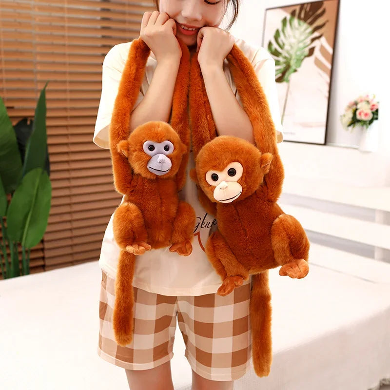 Simulation Cute Monkey Plush Toy Golden Monkey Doll Long Arm Monkey High-end Curtain Bundled Ornaments Stuffed Toys Home Decor