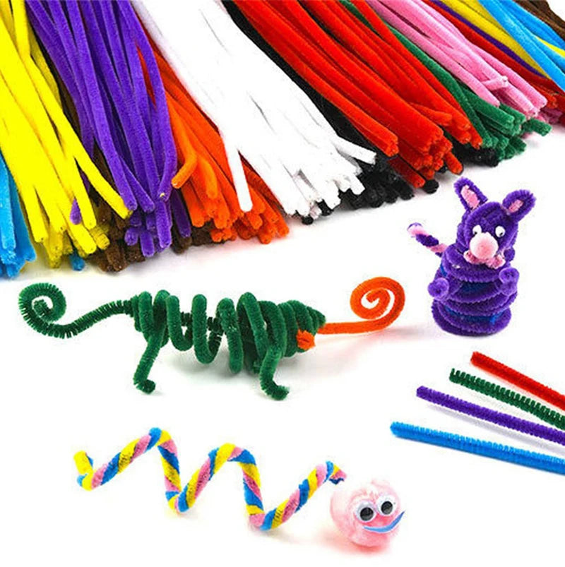 50/100pcs 30cm Chenille Stems Pipe Cleaners Kids Plush Educational Toy Colorful Pipe Cleaner Toys Handmade DIY Craft Supplies