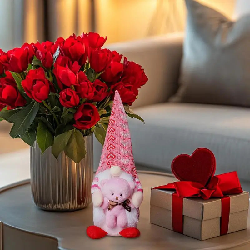 Valentines Day Plush Gnomes Faceless Gnomes Doll Stuffed Pink Gnomes Decorations Romantic Table Decorations Cute Plush Doll For