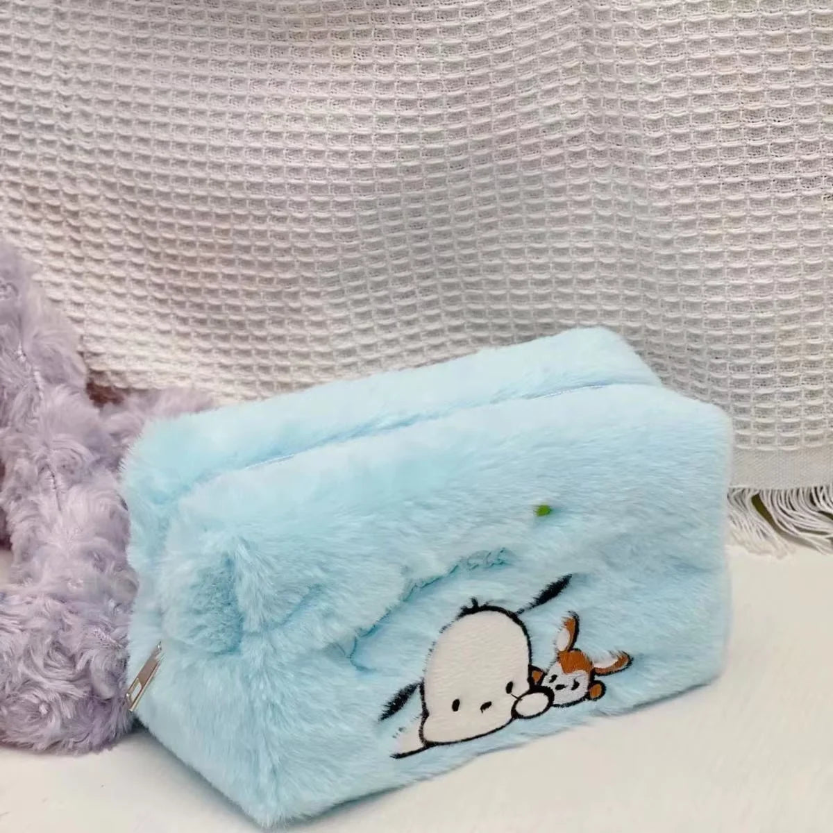 Sanrio Plush Pencil Case Kawaii Cinnamoroll Kuromi My Melody Large Capacity Pencils Bag Pen Case School Supplies Stationery Gift